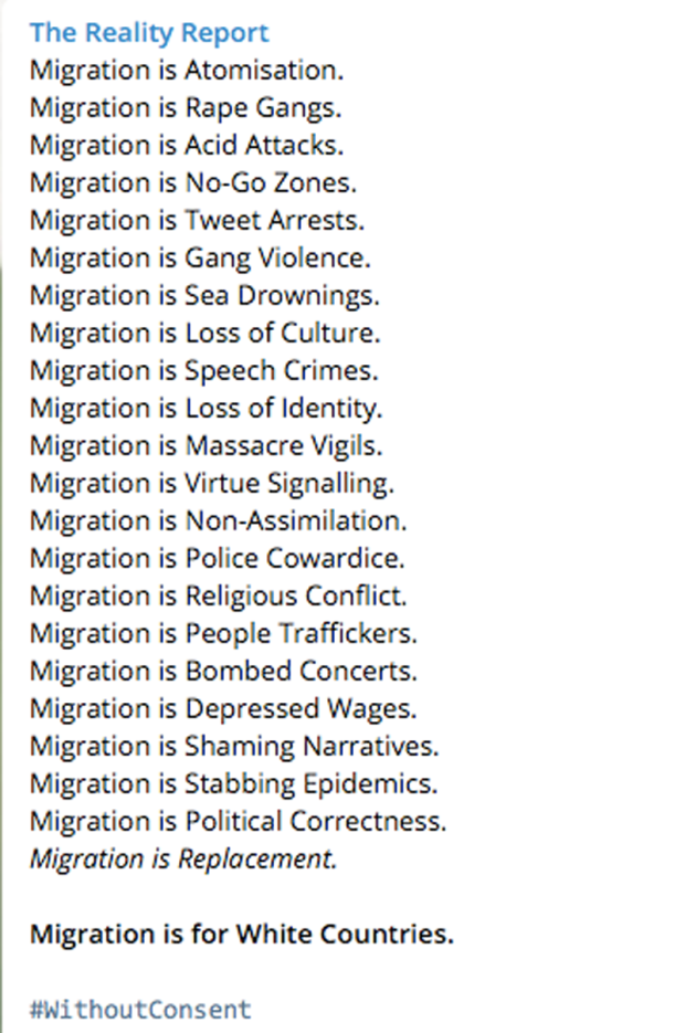 White supremacists continue to promote the Great Replacement Theory online